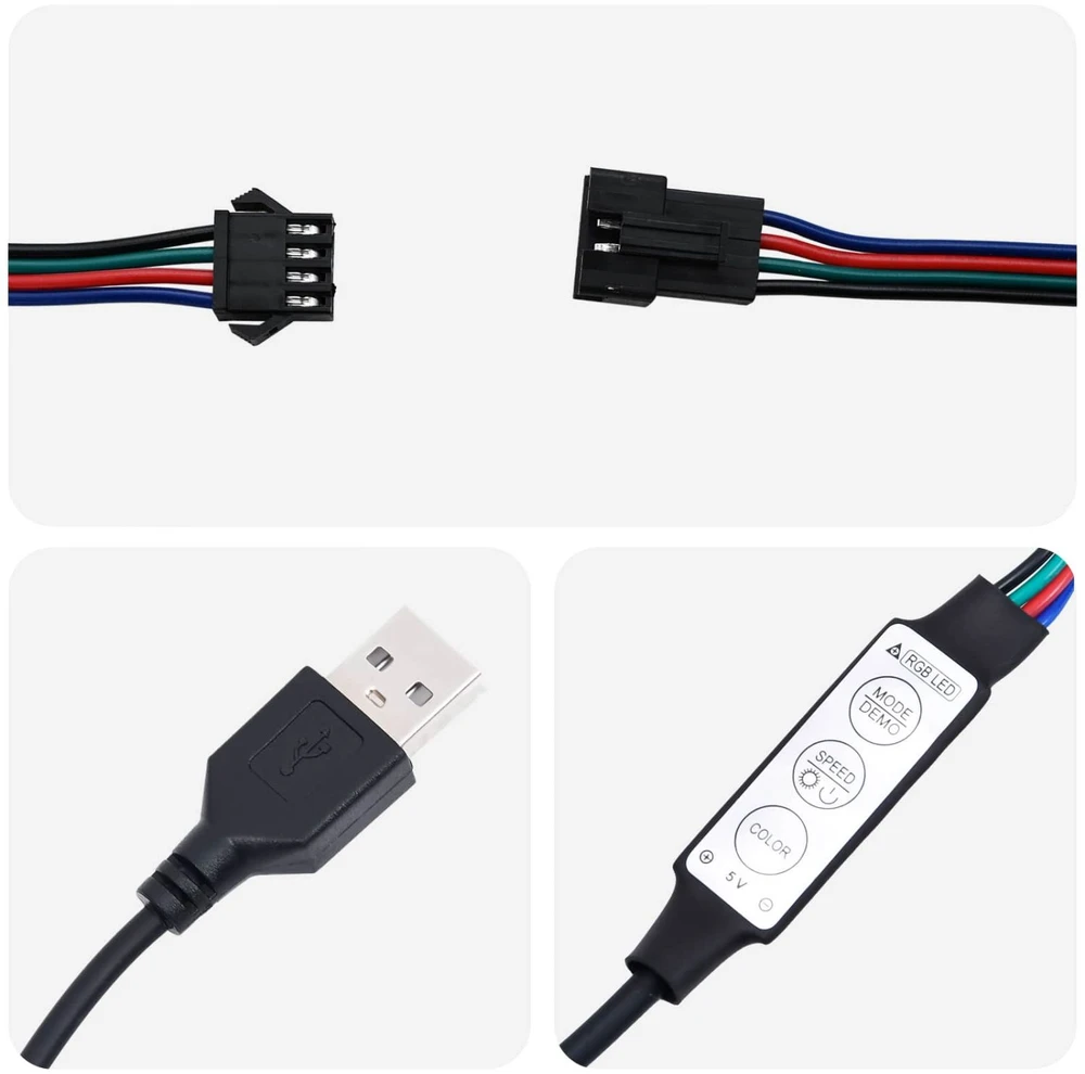 LED juosta 55 cm Įvairiaspalvis PVC