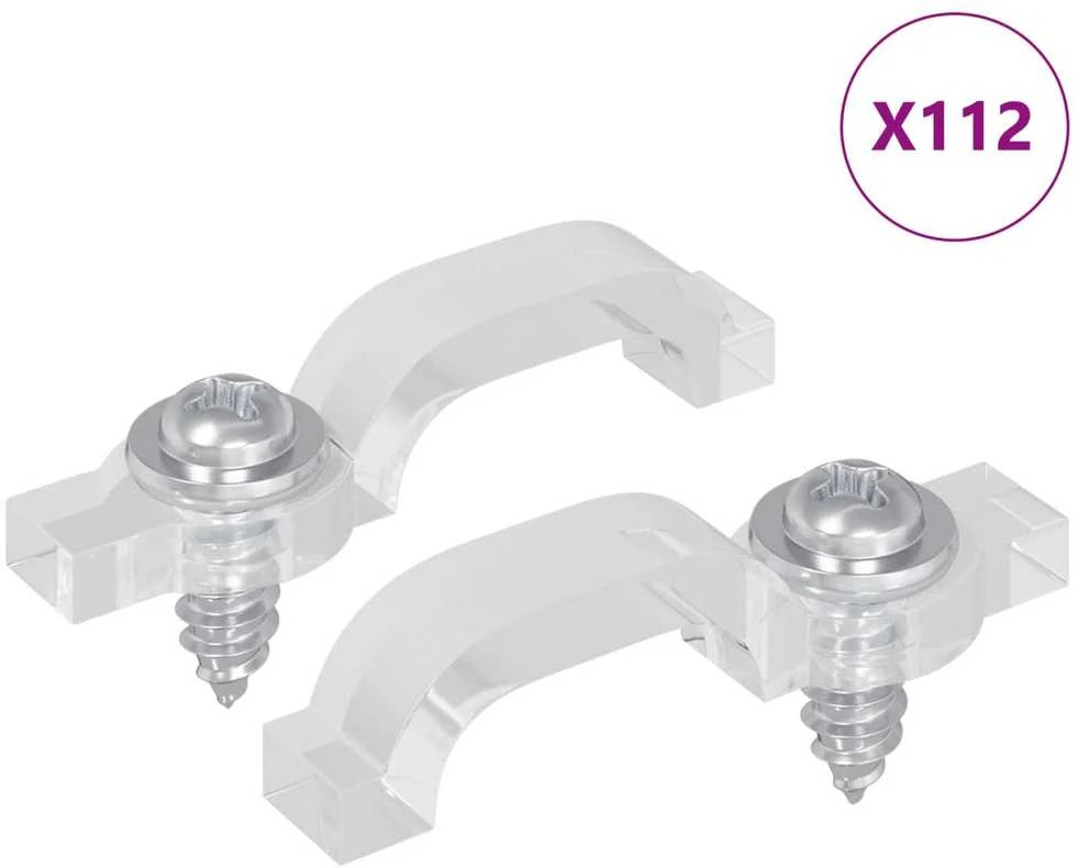LED Juostos Klipai 23,8 mm 2 vnt. Skaidrus Plastikas ir Geležis