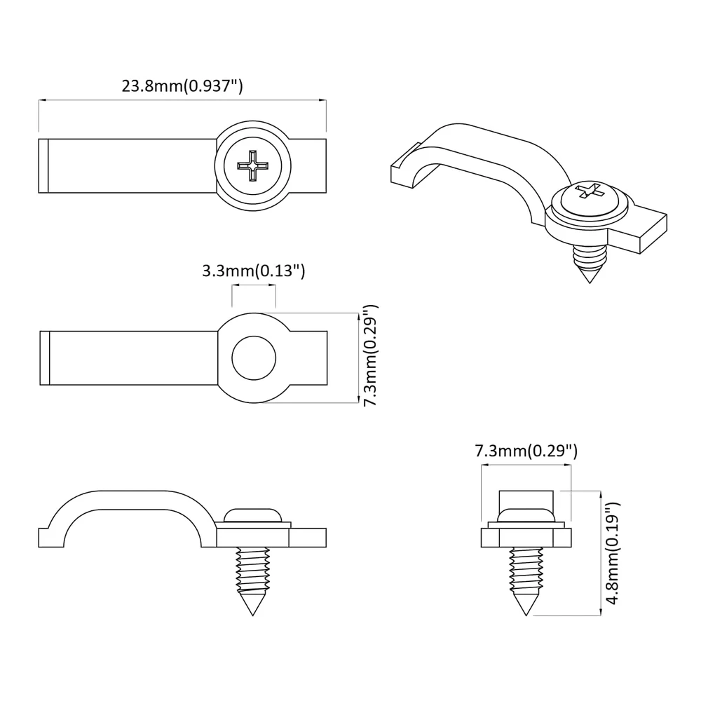 LED Juostos Klipai 23,8 mm 12 vnt. Skaidrus