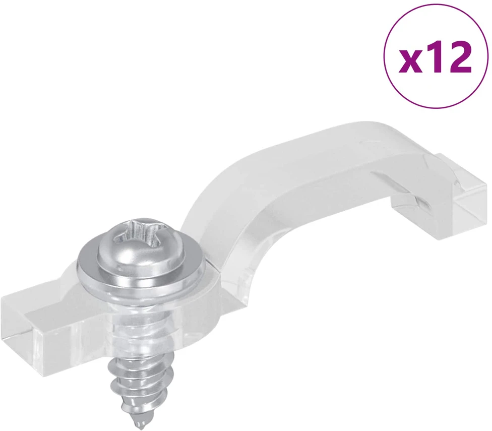 LED Juostos Klipai 23,8 mm 12 vnt. Skaidrus