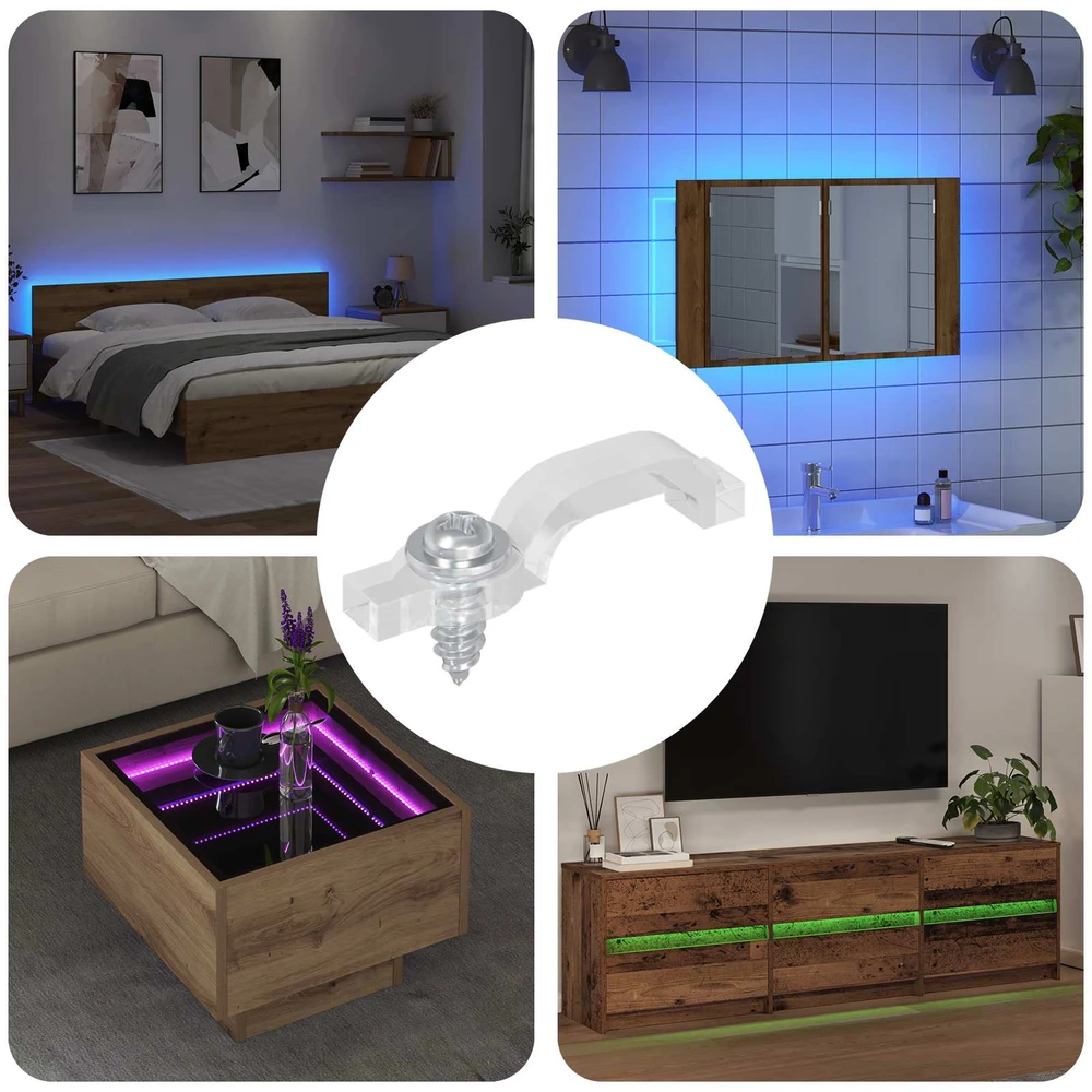 LED Juostos Klipai 23,8 mm 12 vnt. Skaidrus