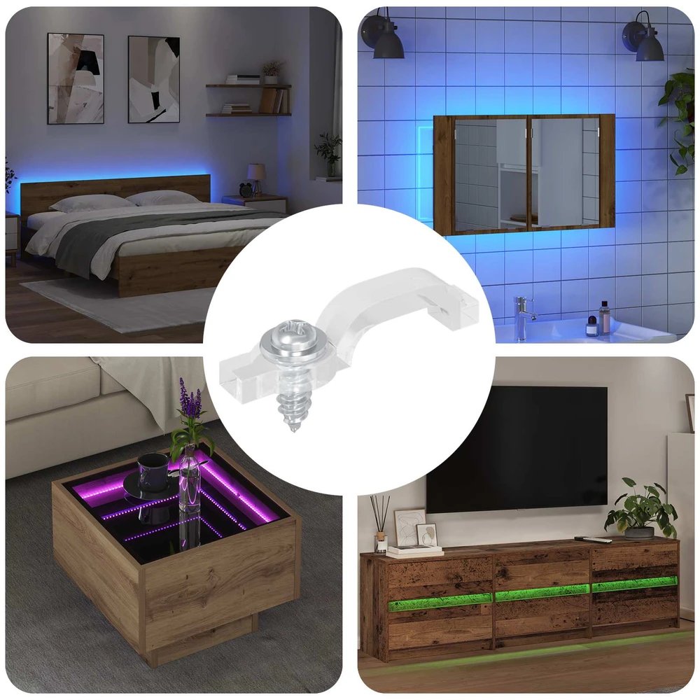 LED Juostos Klipai 23,8 mm 12 vnt. Skaidrus