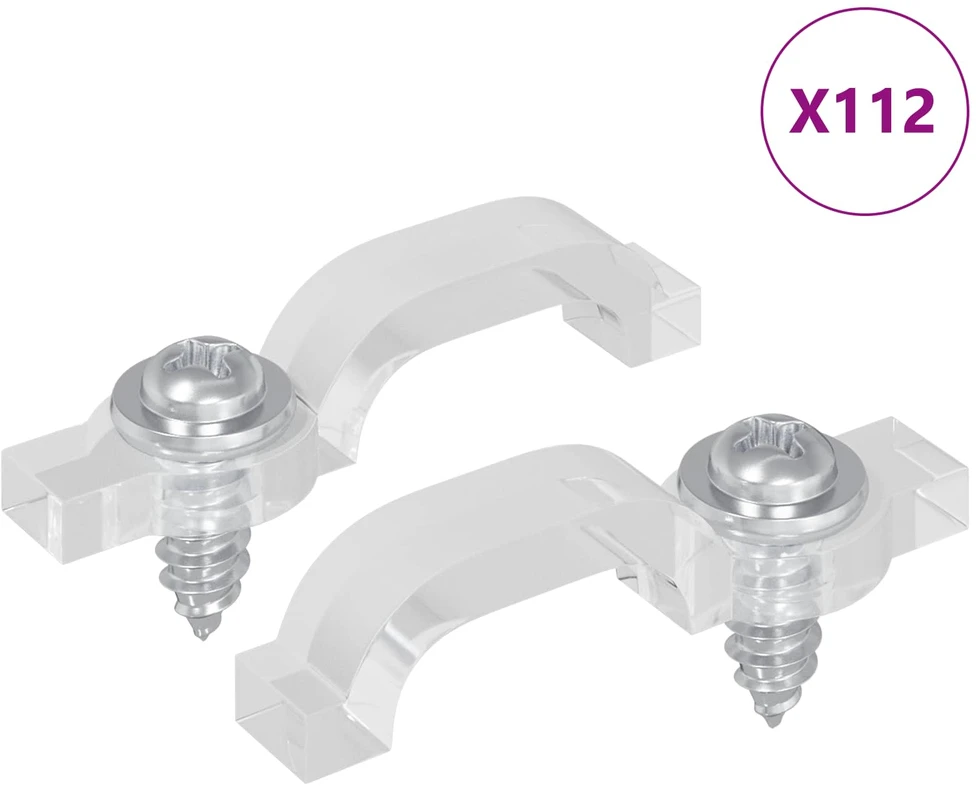 LED Juostos Klipai 23,8 mm 2 vnt. Skaidrus Plastikas ir Geležis