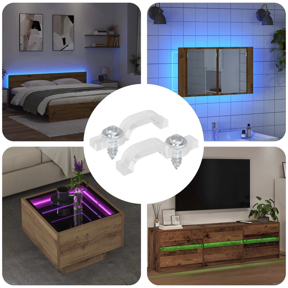 LED Juostos Klipai 23,8 mm 2 vnt. Skaidrus Plastikas ir Geležis