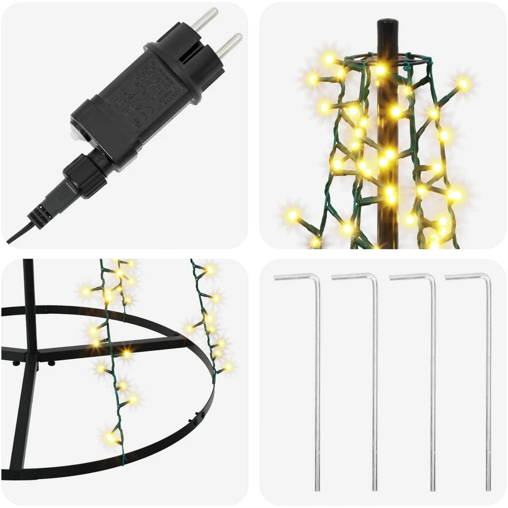 LED kalėdinė eglutė 165 cm 540 LED Šilta balta Plienas Juoda