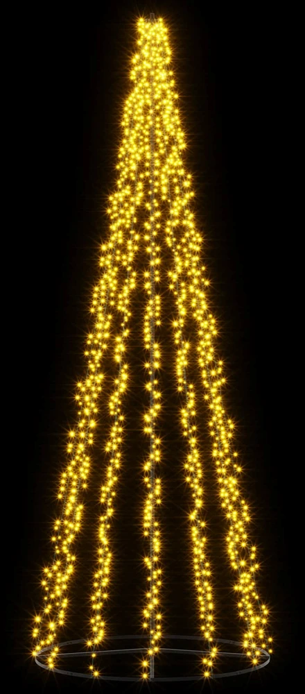 LED kalėdinė eglutė 385 cm 2460 LED Šilta balta Plienas Juoda