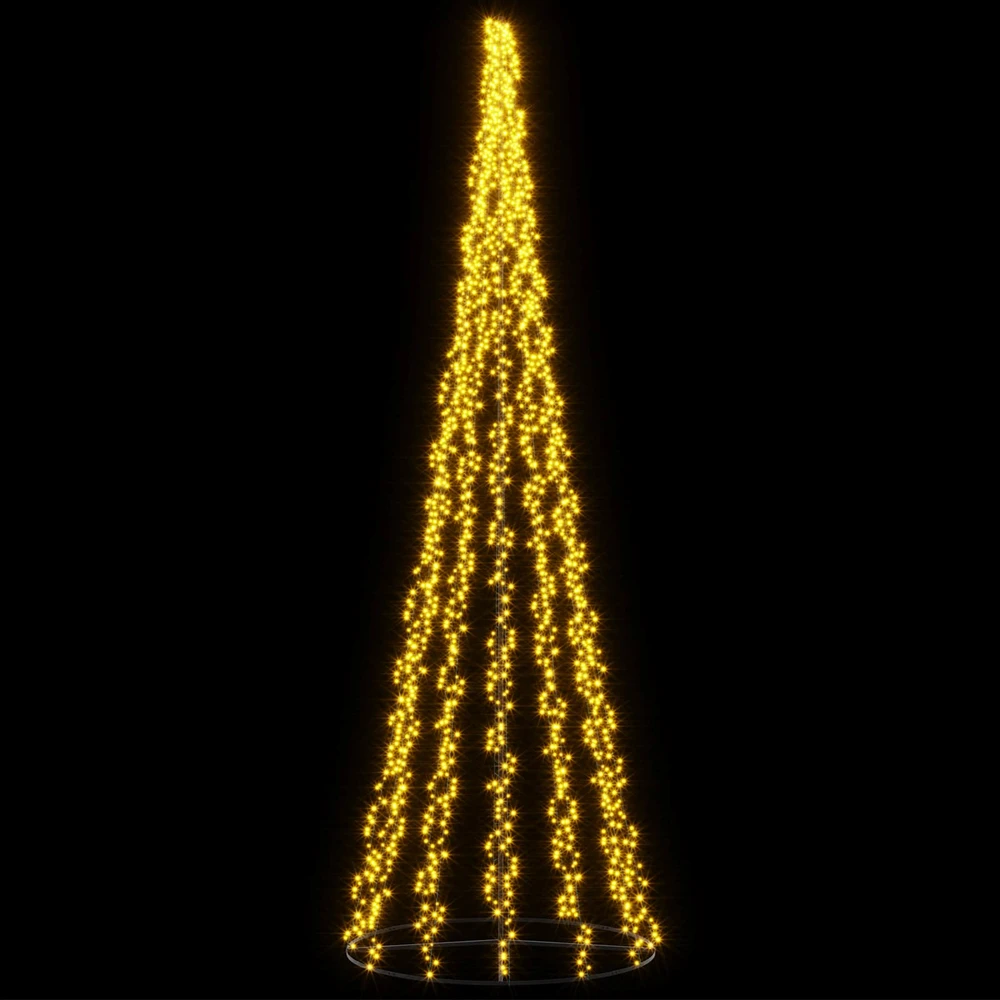 LED kalėdinė eglutė 485 cm 3000 LED Šilta balta Plienas Juoda
