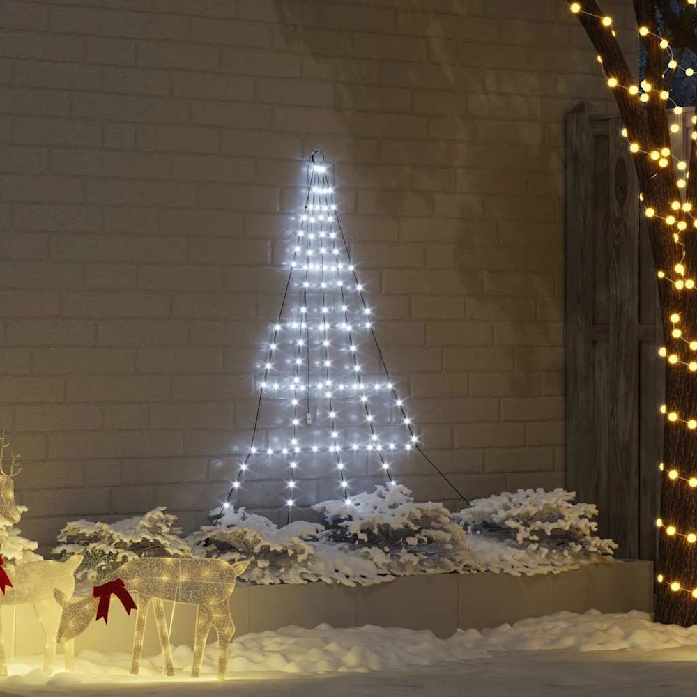 LED Kalėdinė eglutė su žemės kuoleliais Šalta balta 182 cm