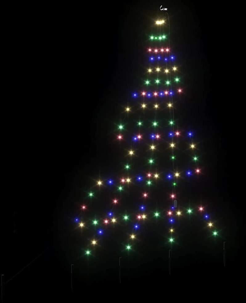 LED Kalėdinė eglutė su žemės kuoleliais Įvairiaspalvis 182 cm
