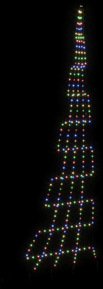 LED Kalėdinė eglutė su žemės kuoleliais Įvairiaspalvis 511 cm
