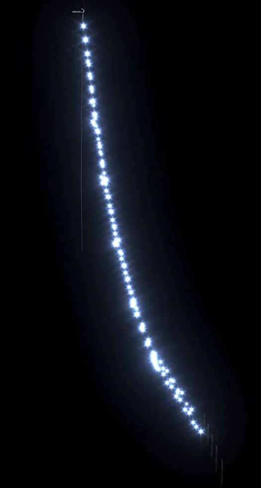 LED Kalėdinė eglutė su žemės kuoleliais Šalta balta 306 cm