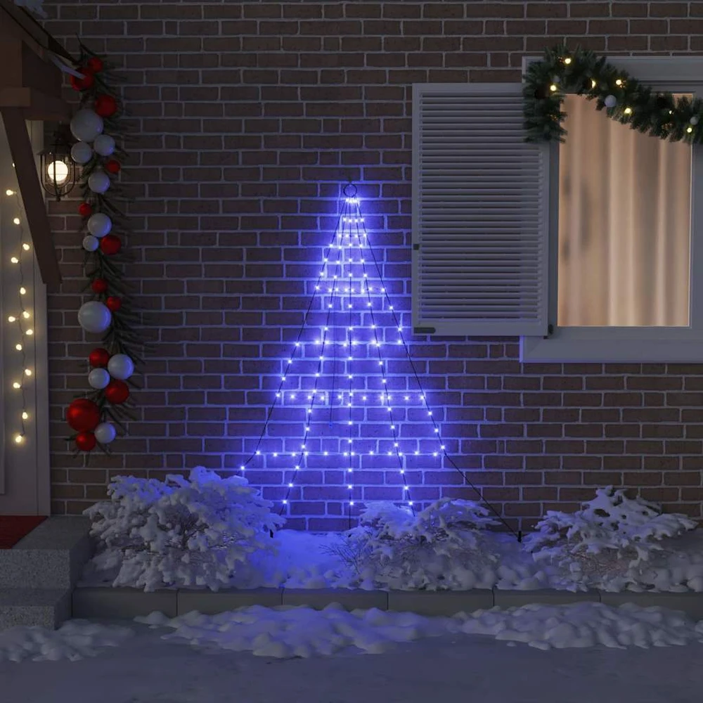 LED Kalėdinė eglutė su žemės kuoleliais Mėlyna 182 cm Metalas