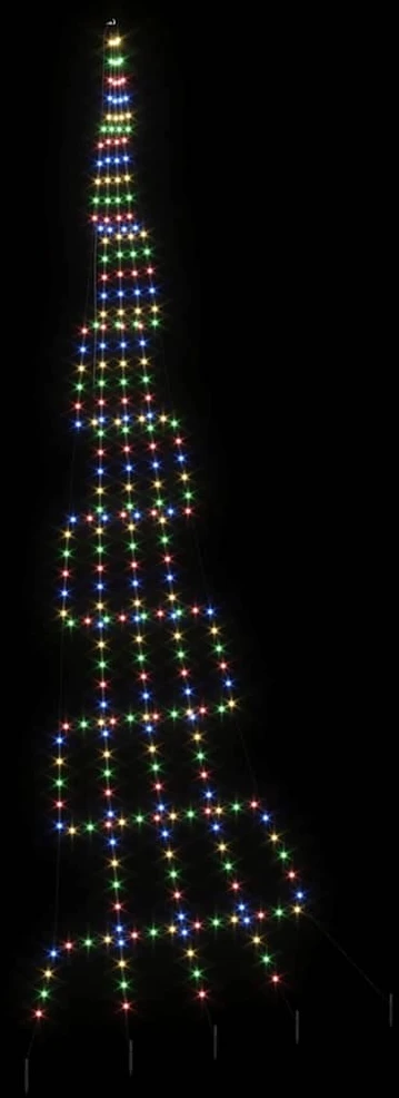 LED Kalėdinė eglutė su žemės kuoleliais Įvairiaspalvis 511 cm