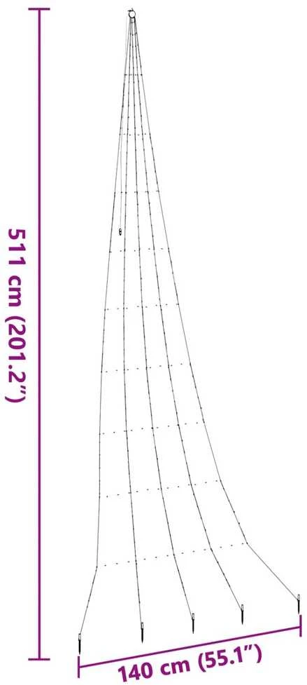 LED Kalėdinė eglutė su žemės kuoleliais Mėlyna 511 cm Metalas