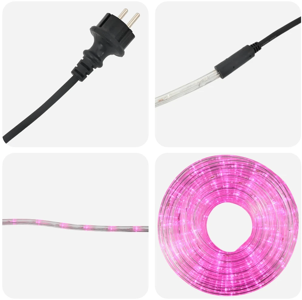 LED kalėdinė šviečianti žarna 1200 LED Rožinė ir 50 m