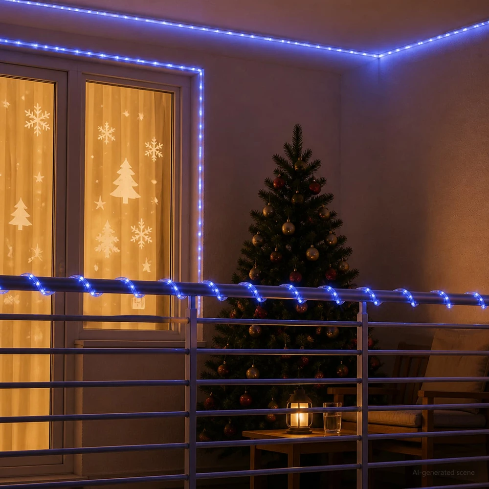 LED kalėdinė šviečianti žarna 480 LED Mėlyna ir 20 m