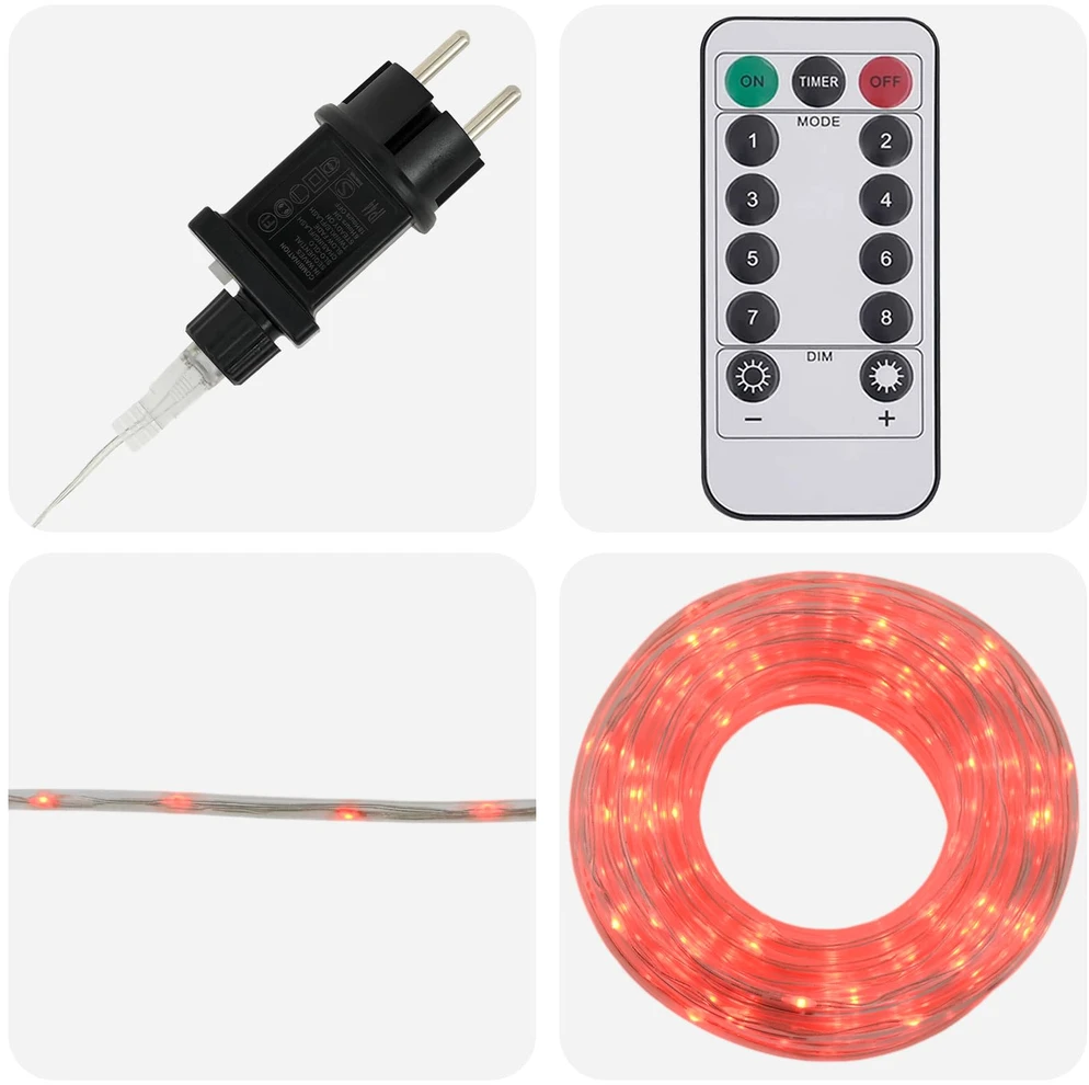 LED kalėdinė šviečianti žarna 480 LED Raudona ir 20 m