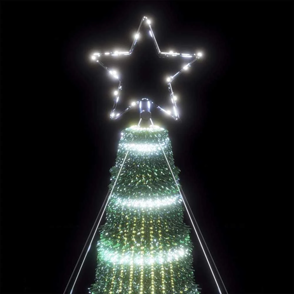LED Kalėdų eglutė 1028 LEDs Šalta Balta 403 cm