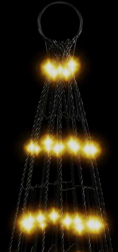 Kalėdų eglutė ant vėliavos stiebo, 500cm, 1534 šiltos LED