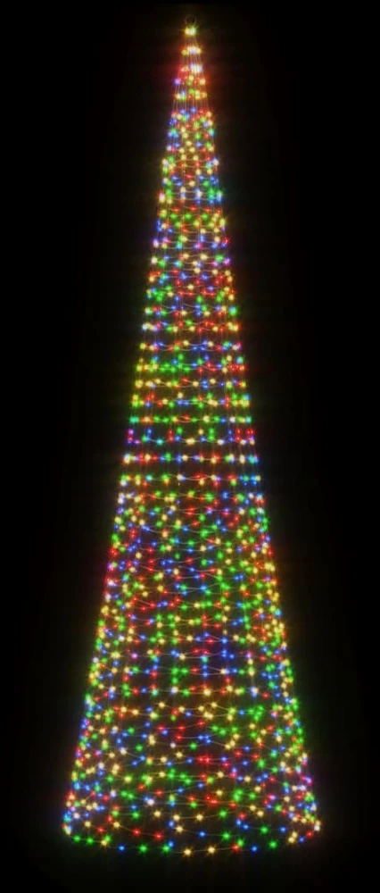 Kalėdų eglutė ant vėliavos stiebo, 500cm, 1534 spalvotos LED
