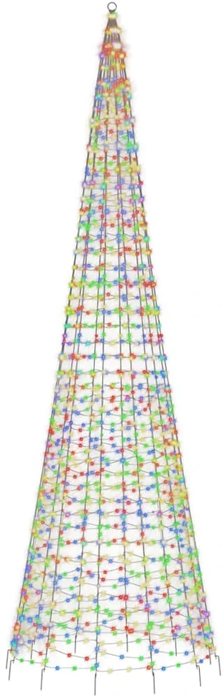Kalėdų eglutė ant vėliavos stiebo, 500cm, 1534 spalvotos LED