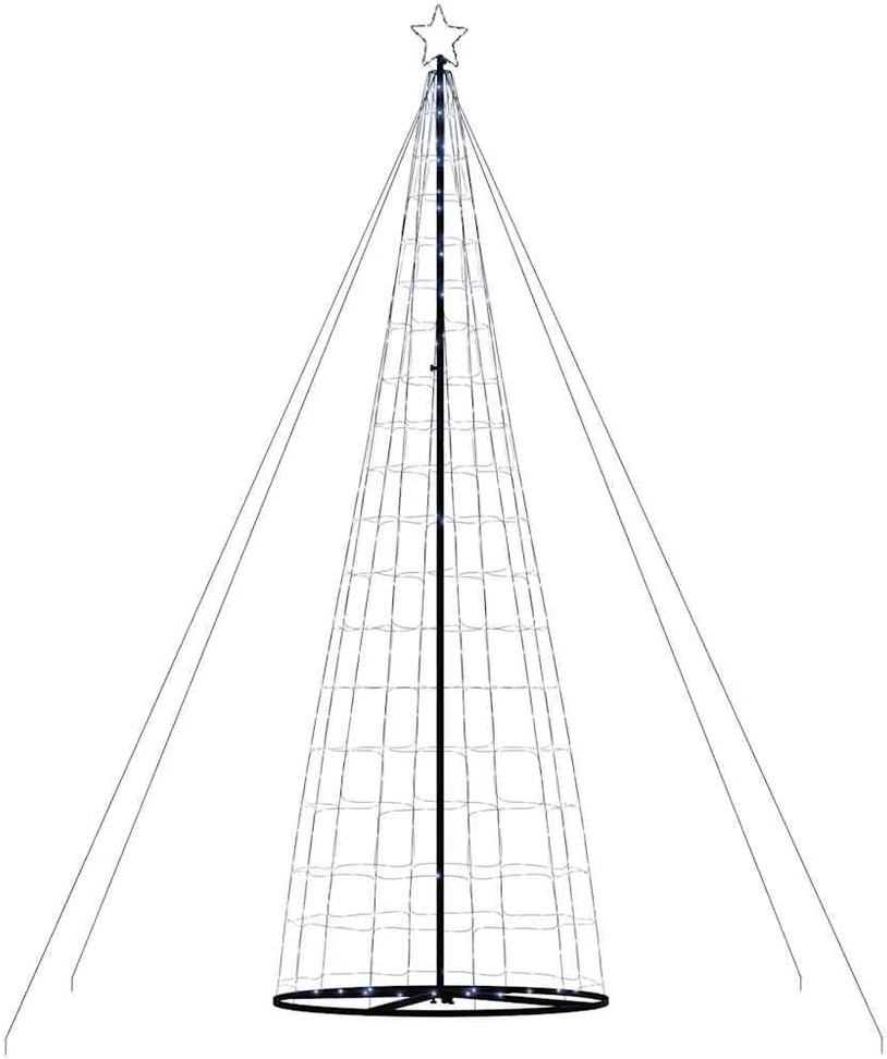 LED Kalėdų eglutė 1534 LEDs Šaltai Balta 500 cm