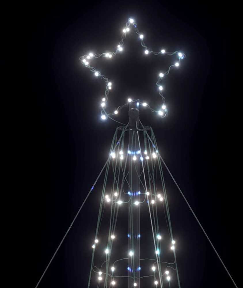 LED Kalėdų eglutė 1534 LEDs Šaltai Balta 500 cm