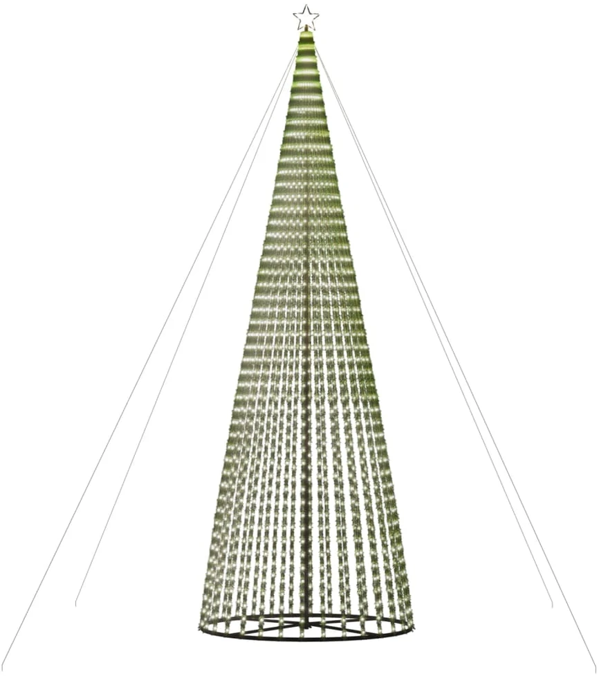 Šviečianti Kalėdų eglutė, 500cm, 1544 šaltos LED, kūgio formos