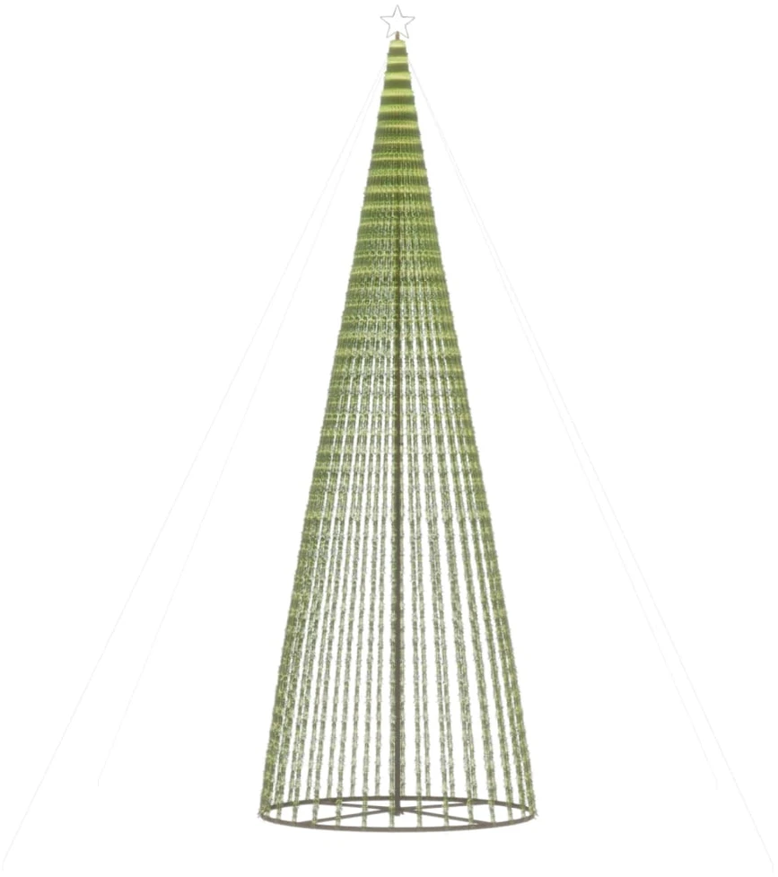Šviečianti Kalėdų eglutė, 500cm, 1544 šaltos LED, kūgio formos
