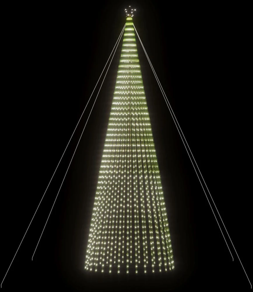 Šviečianti Kalėdų eglutė, 500cm, 1544 šaltos LED, kūgio formos