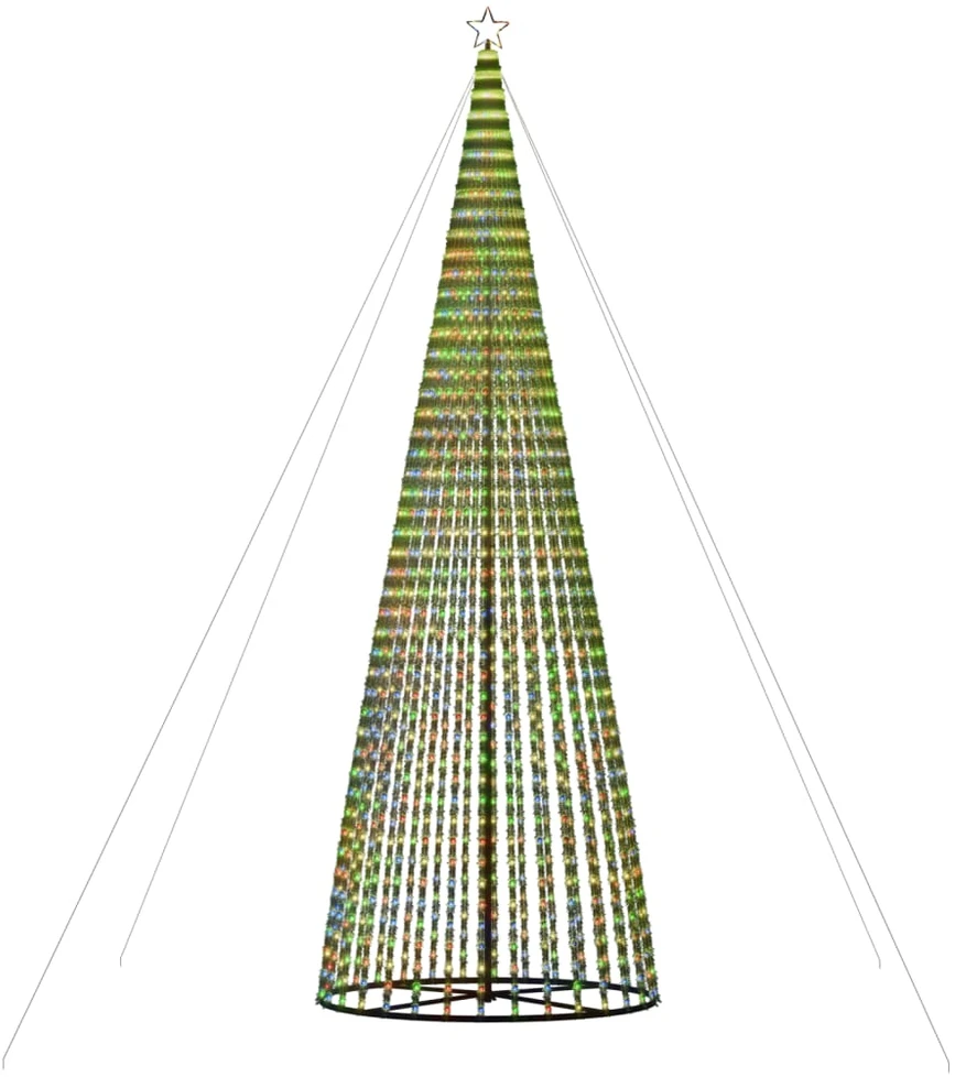 Šviečianti Kalėdų eglutė, 500cm, 1544 LED, kūgio formos