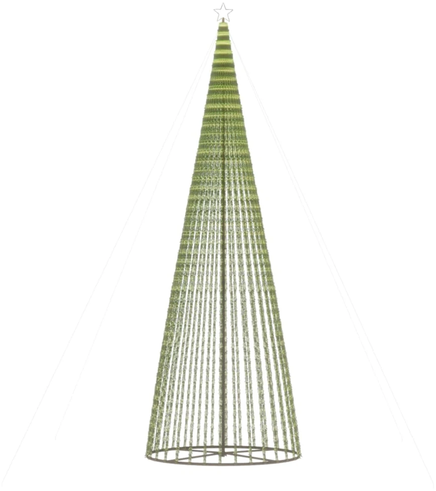 Šviečianti Kalėdų eglutė, 500cm, 1544 šiltos LED, kūgio formos