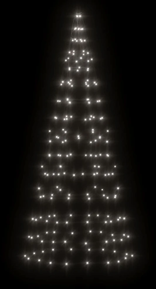 Kalėdų eglutė ant vėliavos stiebo, 180cm, 200 šaltų LED