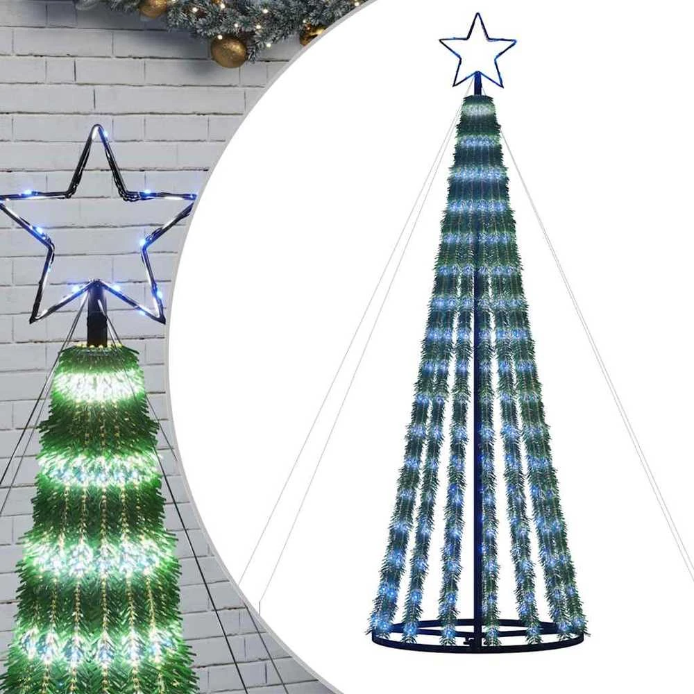 Šviečianti Kalėdų eglutė, 180cm, 275 mėlynos LED, kūgio formos