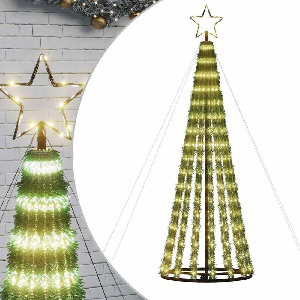 Šviečianti Kalėdų eglutė, 180cm, 275 šiltos LED, kūgio formos