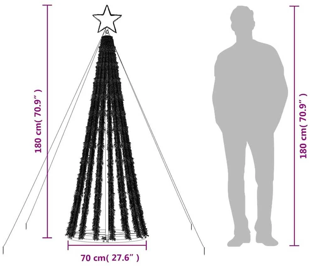 Šviečianti Kalėdų eglutė, 180cm, 275 šiltos LED, kūgio formos