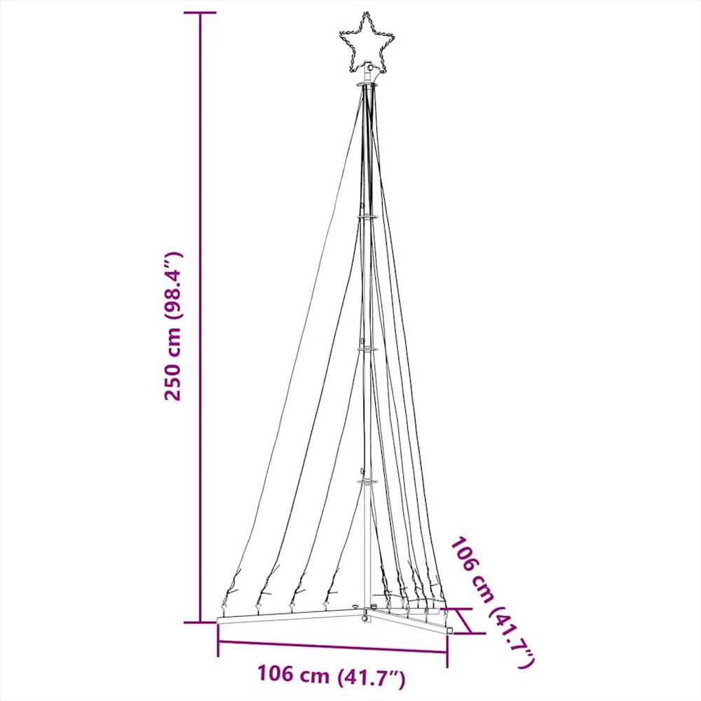 LED Kalėdų eglutė 447 LED Mėlyna 250 cm