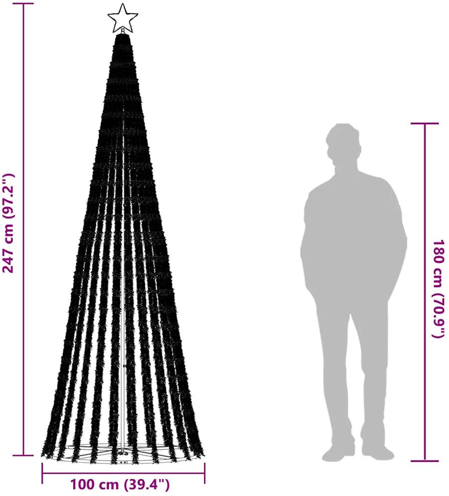 LED Kalėdų eglutė 475 LED Mėlyna 247 cm