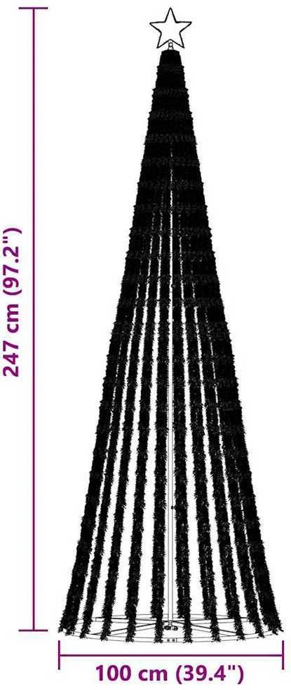 Šviečianti Kalėdų eglutė, 247cm, 475 šaltos LED, kūgio formos