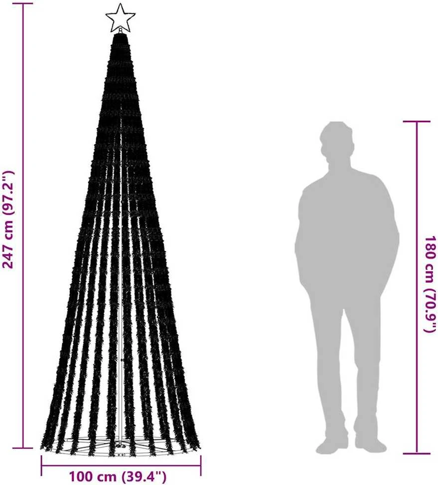 LED Kalėdų eglutė 475 LED Šiltai balta 247 cm