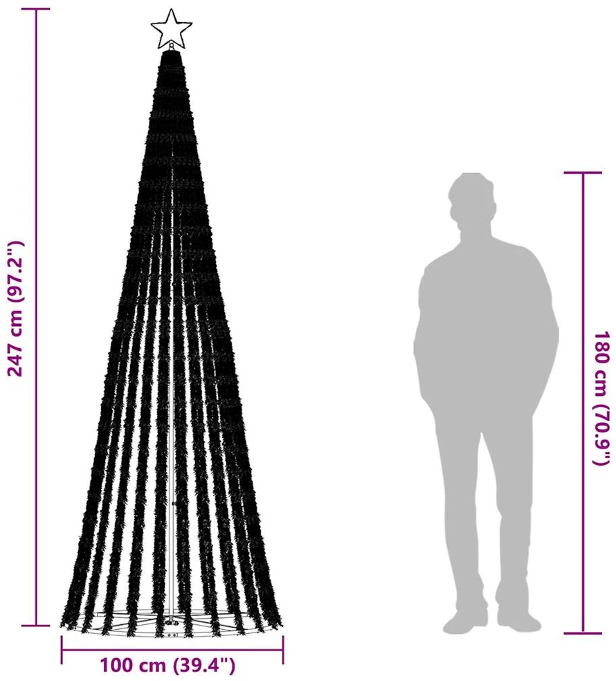 LED Kalėdų eglutė 475 LED Spalvingi 247 cm