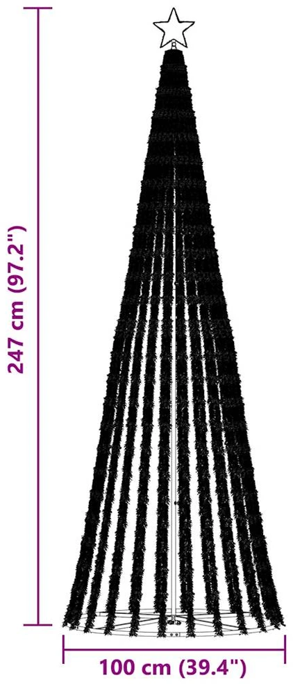 LED Kalėdų eglutė 475 LED Spalvingi 247 cm