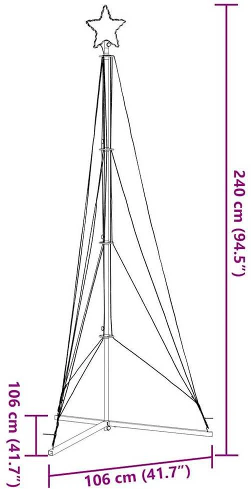 LED Kalėdų eglutė 483 LED Šiltai Balta 240 cm