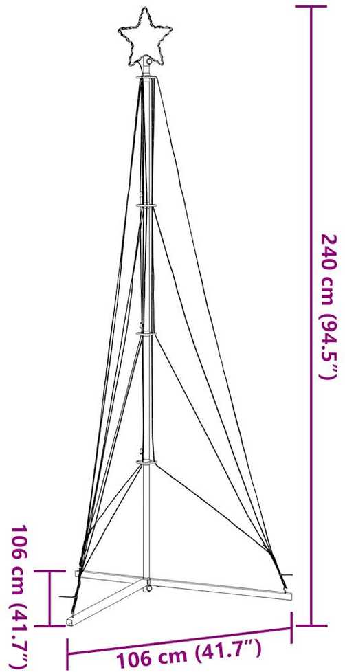 LED Kalėdų eglutė 483 LED Spalvingi 240 cm