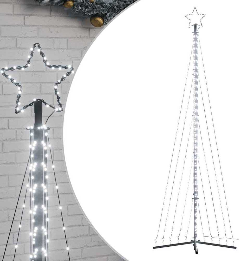 LED Kalėdų eglutė 495 LED Šaltai Balta 300,5 cm