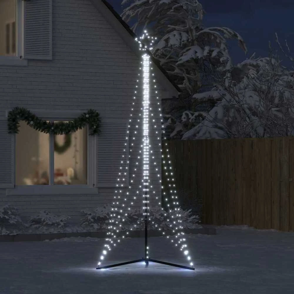 LED Kalėdų eglutė 525 LED Šalta Balta 302 cm
