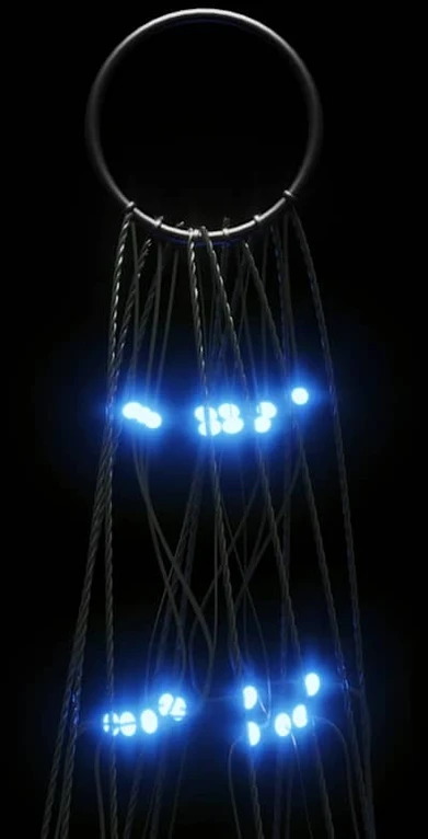 Kalėdų eglutė ant vėliavos stiebo, 300cm, 550 mėlynų LED