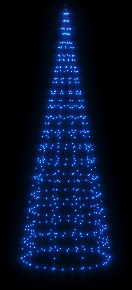 Kalėdų eglutė ant vėliavos stiebo, 300cm, 550 mėlynų LED