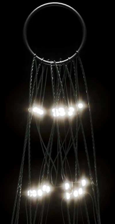Kalėdų eglutė ant vėliavos stiebo, 300cm, 550 šaltų LED