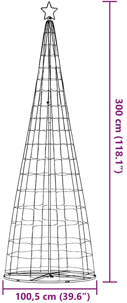 LED Kalėdų eglutė 550 LED Šaltai Balta 300 cm